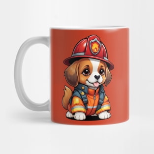 Adorable Firefighter Dog Mug